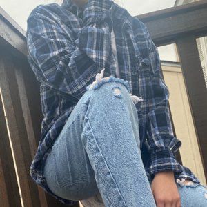 Vintage Blue Flannel Shirt
